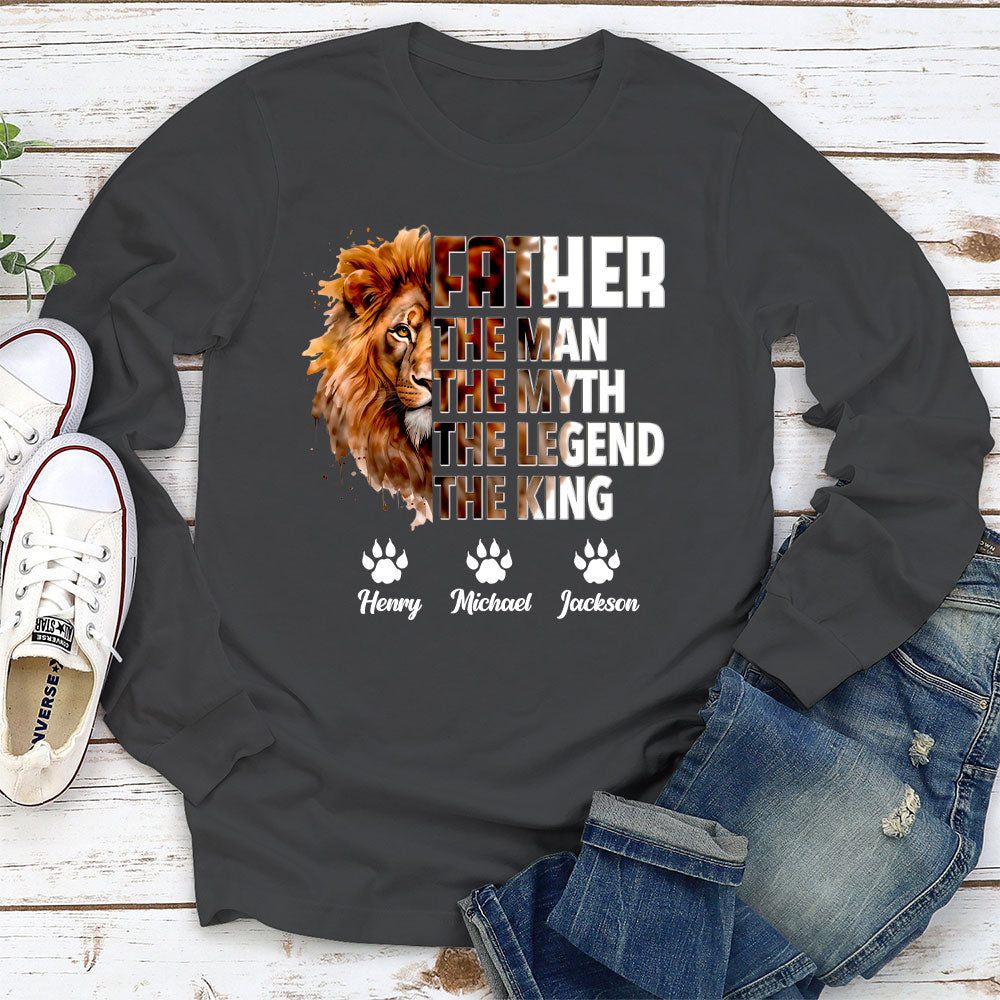 Custom Father's Day, Special Gift for Dad & Grandpa • Dad Is The King - Personalized Shirt