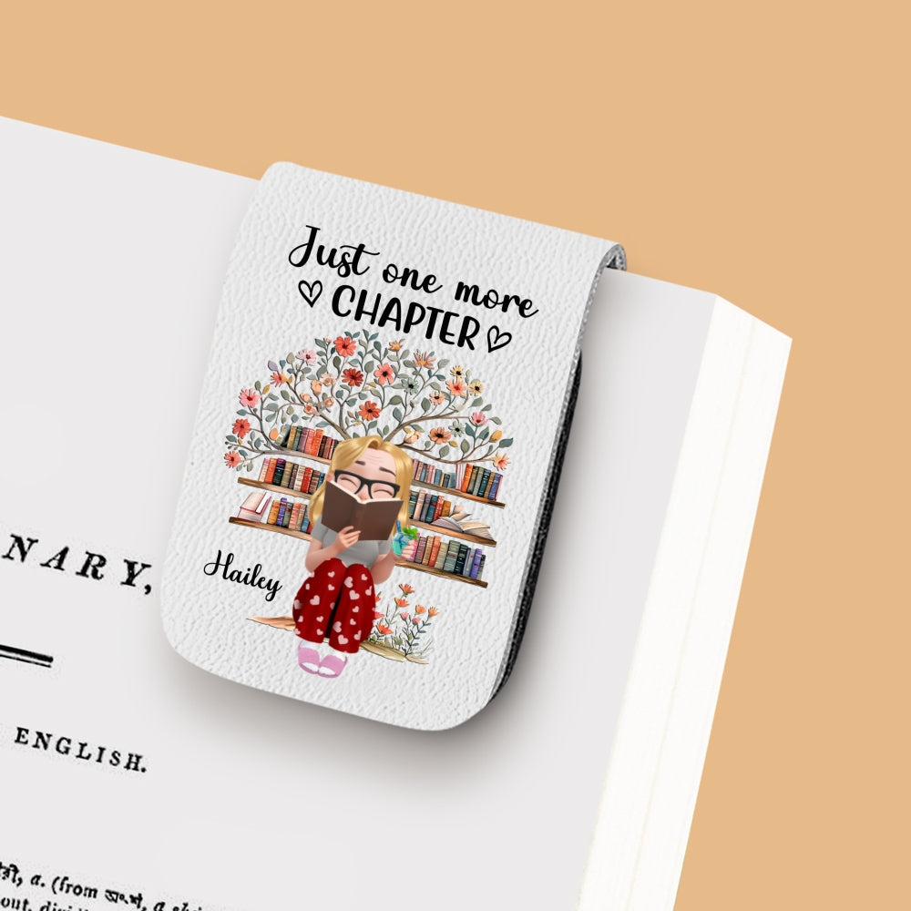 Custom Christmas Birthday Bookish Gifts For Book Lovers, Bookworms • I Promise Just One More - Personalized Leather Bookmark
