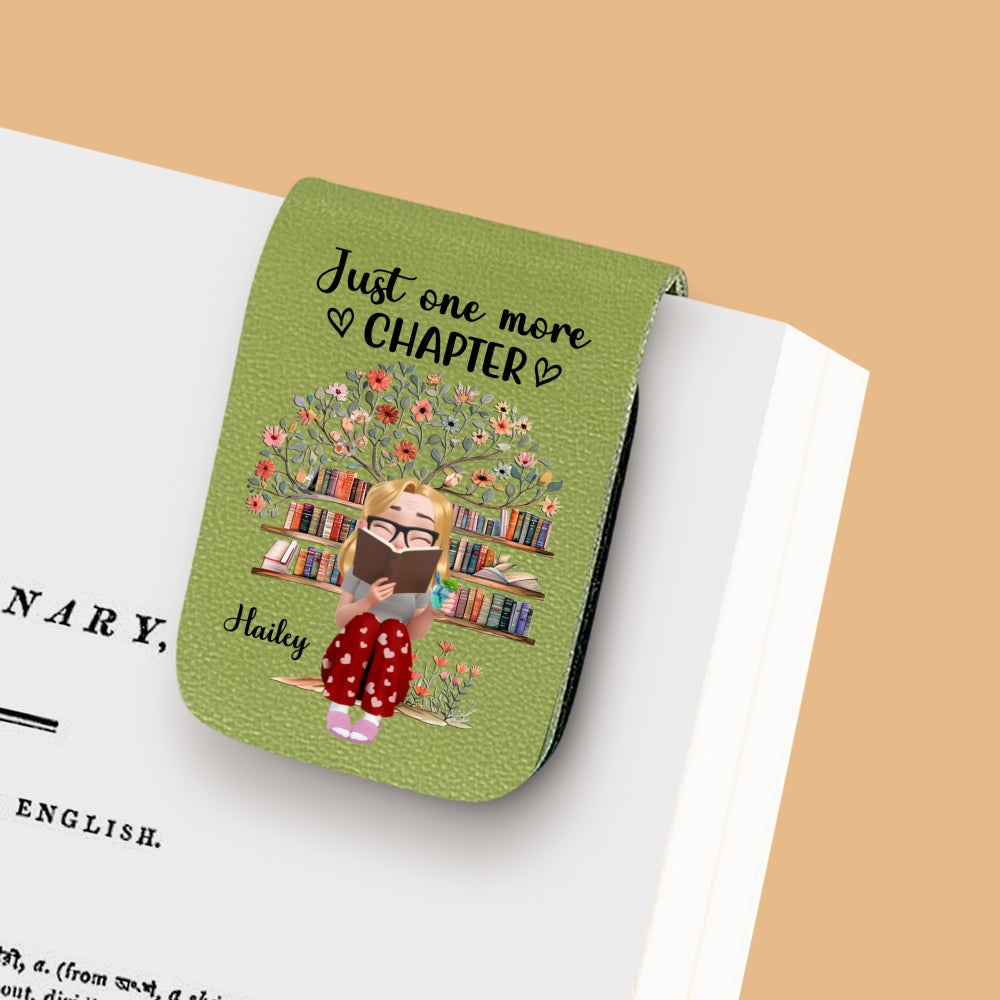 Custom Christmas Birthday Bookish Gifts For Book Lovers, Bookworms • I Promise Just One More - Personalized Leather Bookmark