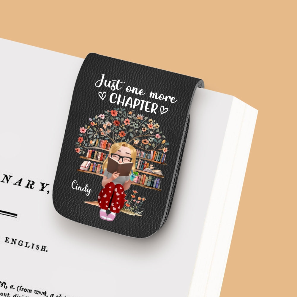 Custom Christmas Birthday Bookish Gifts For Book Lovers, Bookworms • I Promise Just One More - Personalized Leather Bookmark
