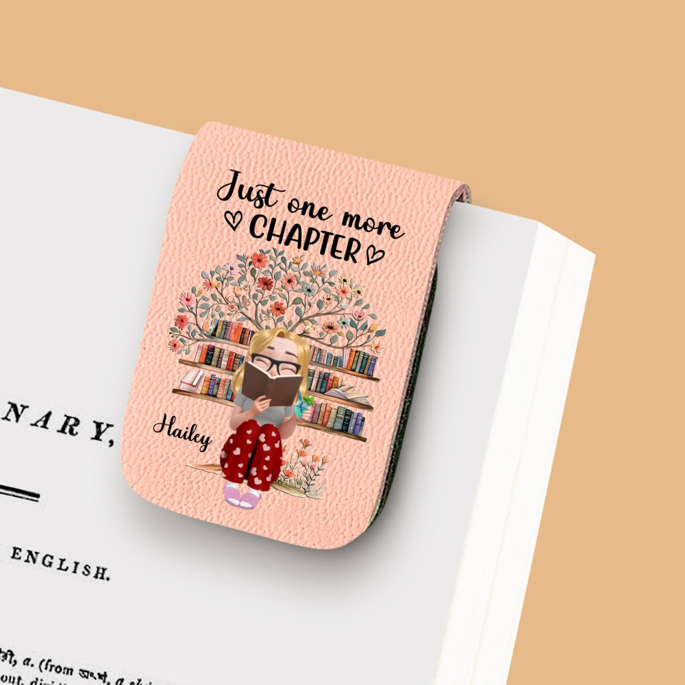 Custom Christmas Birthday Bookish Gifts For Book Lovers, Bookworms • I Promise Just One More - Personalized Leather Bookmark