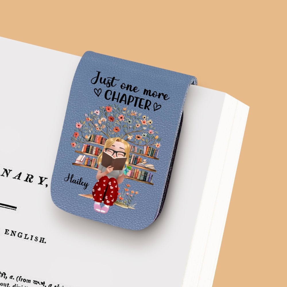 Custom Christmas Birthday Bookish Gifts For Book Lovers, Bookworms • I Promise Just One More - Personalized Leather Bookmark