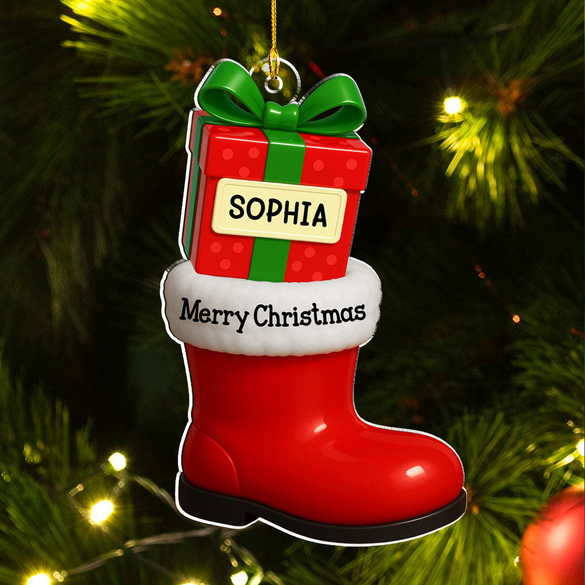 Custom Family Ornament, Christmas Gift for Family Members •  Our Family Is A Gift From Santa - Personalized Acrylic Ornament
