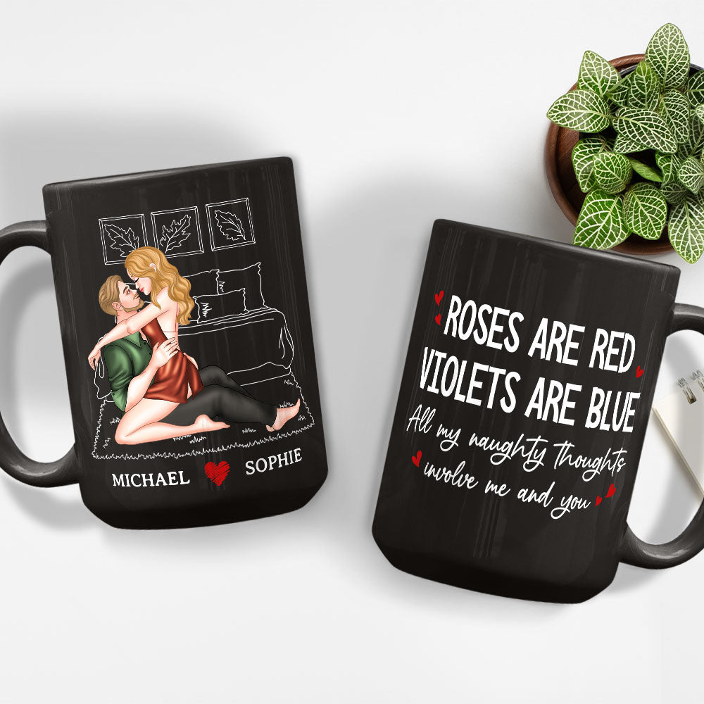 Custom Anniversary Keepsake Gifts For Couple • All My Naughty Thoughts - Personalized Coffee Mug