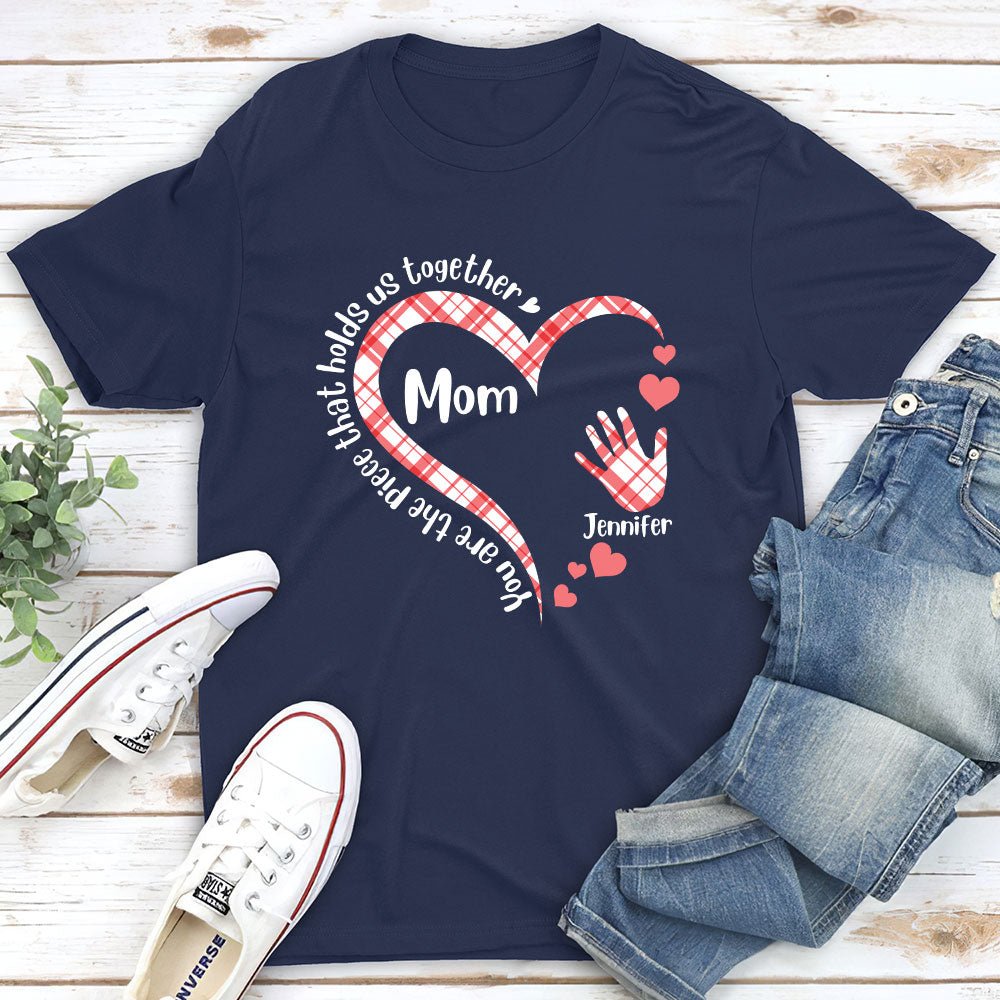 Custom Christmas & Birthday Gift for Mom, Grandma • Hold Us Together - Personalized Unisex T-shirt