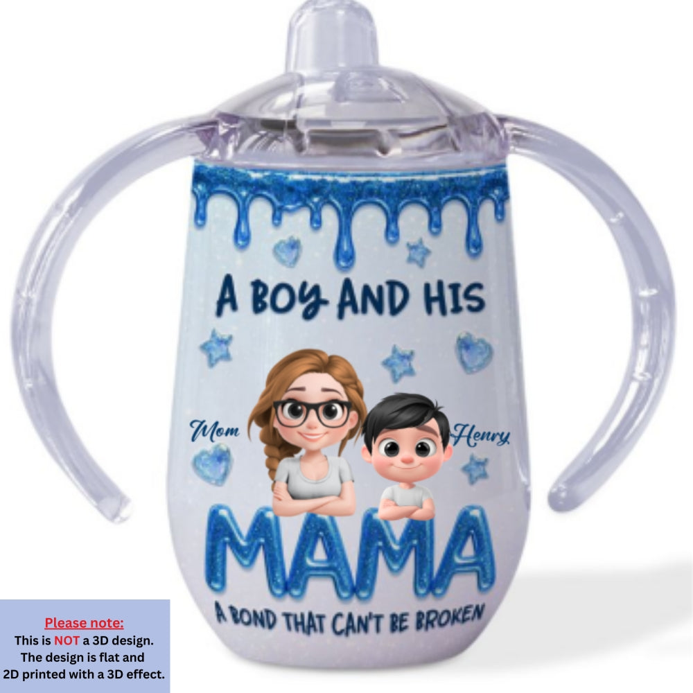 A Baby And Mommy - Personalized Sippy Cup With Handles