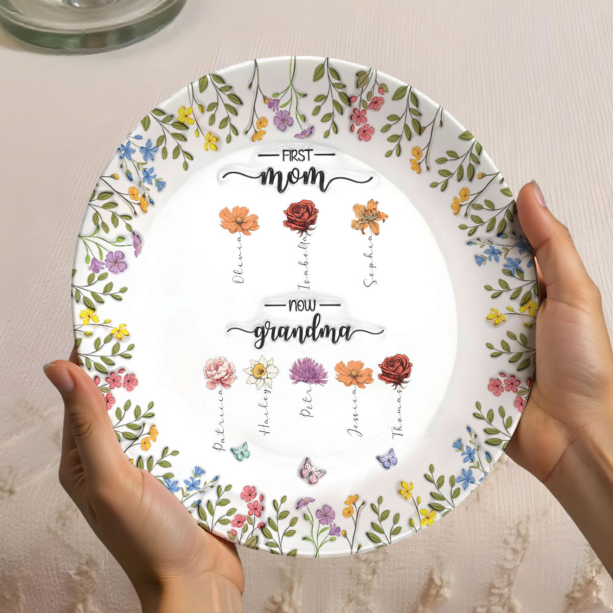 First Mom Now Grandma - Personalized 3D Inflated Effect Plate