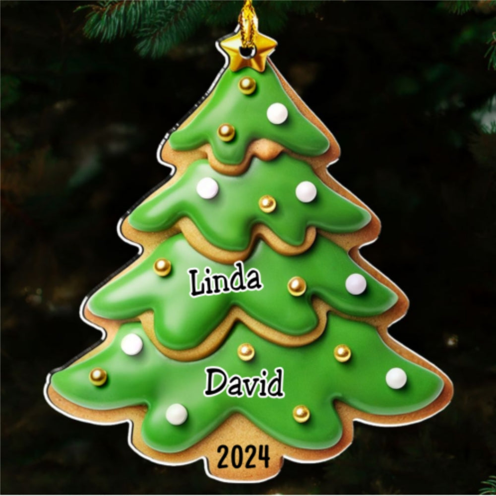 Custom Family Ornament, Christmas Gift for Family Members •  Family Gingerbread Name - Personalized Acrylic Ornament