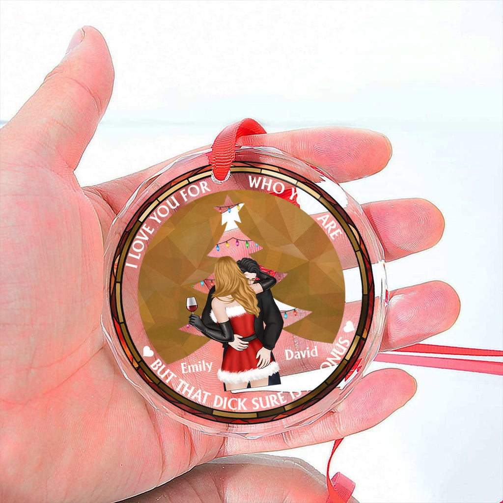 Custom Couple Christmas Ornament, Anniversary Gift •  The Only One I Want To Annoy - Personalized Glass Ornament