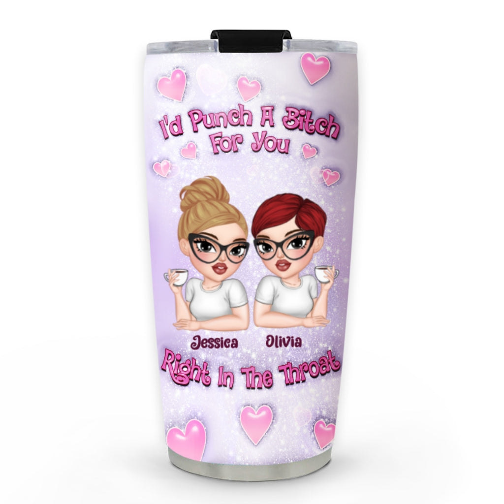 Custom Christmas Birthday Gifts For Best Friend • Bestie Together - Personalized 3D Inflated Effect Tumbler