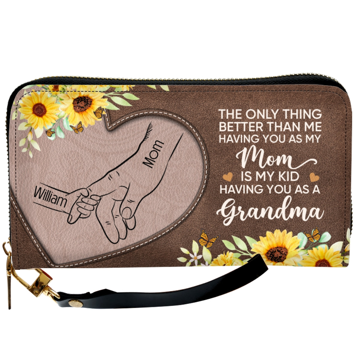 Having You As A Mom - Personalized Leather Wallet