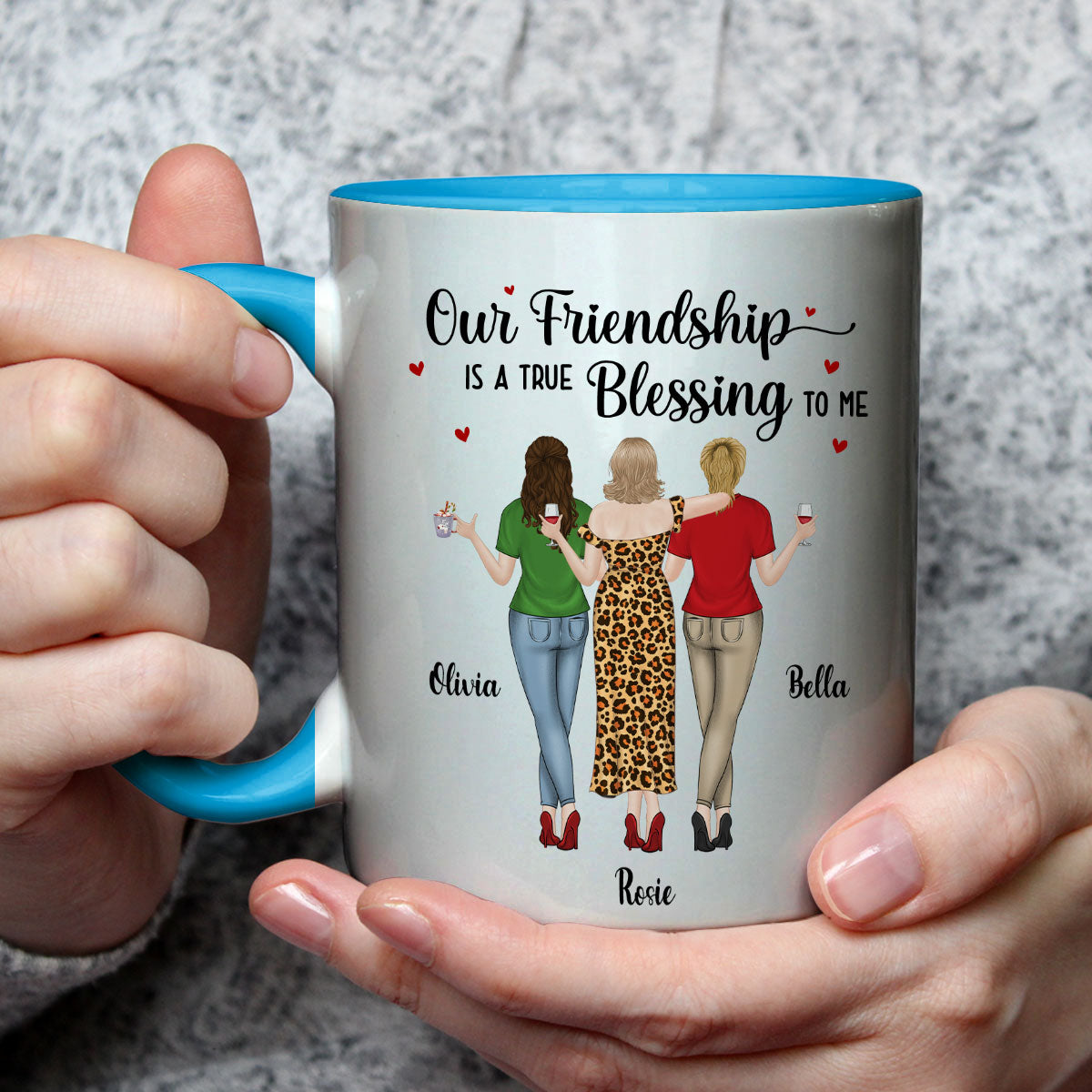 Custom Best Friend, Christmas & Birthday Friendship Keepsake Gift • Blessing To Me - Personalized Accent Mug