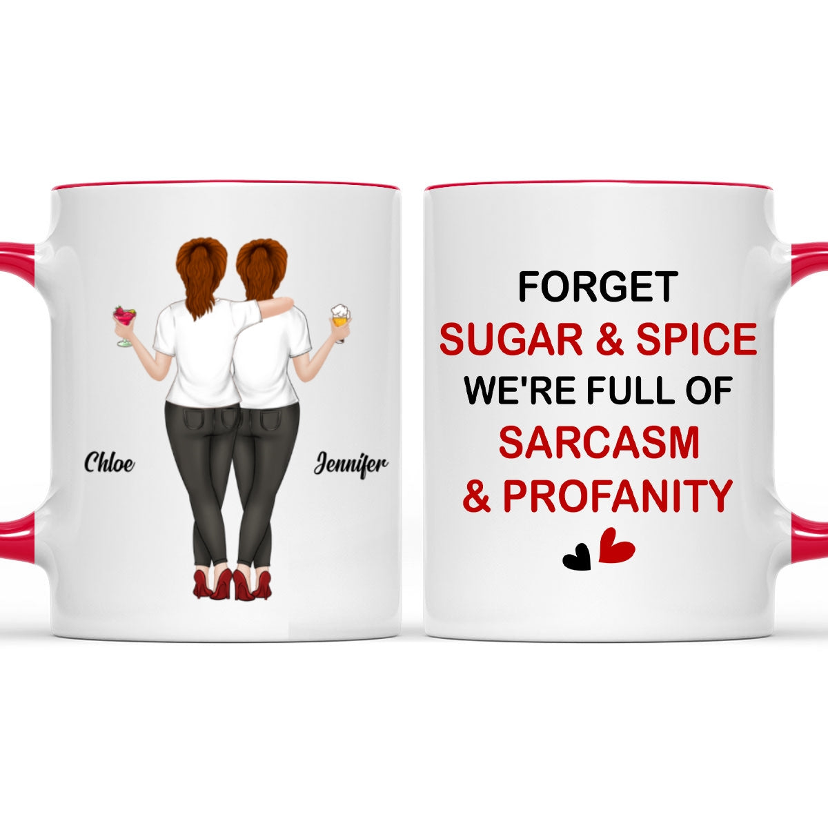 Custom Best Friend, Christmas & Birthday Friendship Keepsake Gift • Sugar And Spice - Personalized Accent Mug