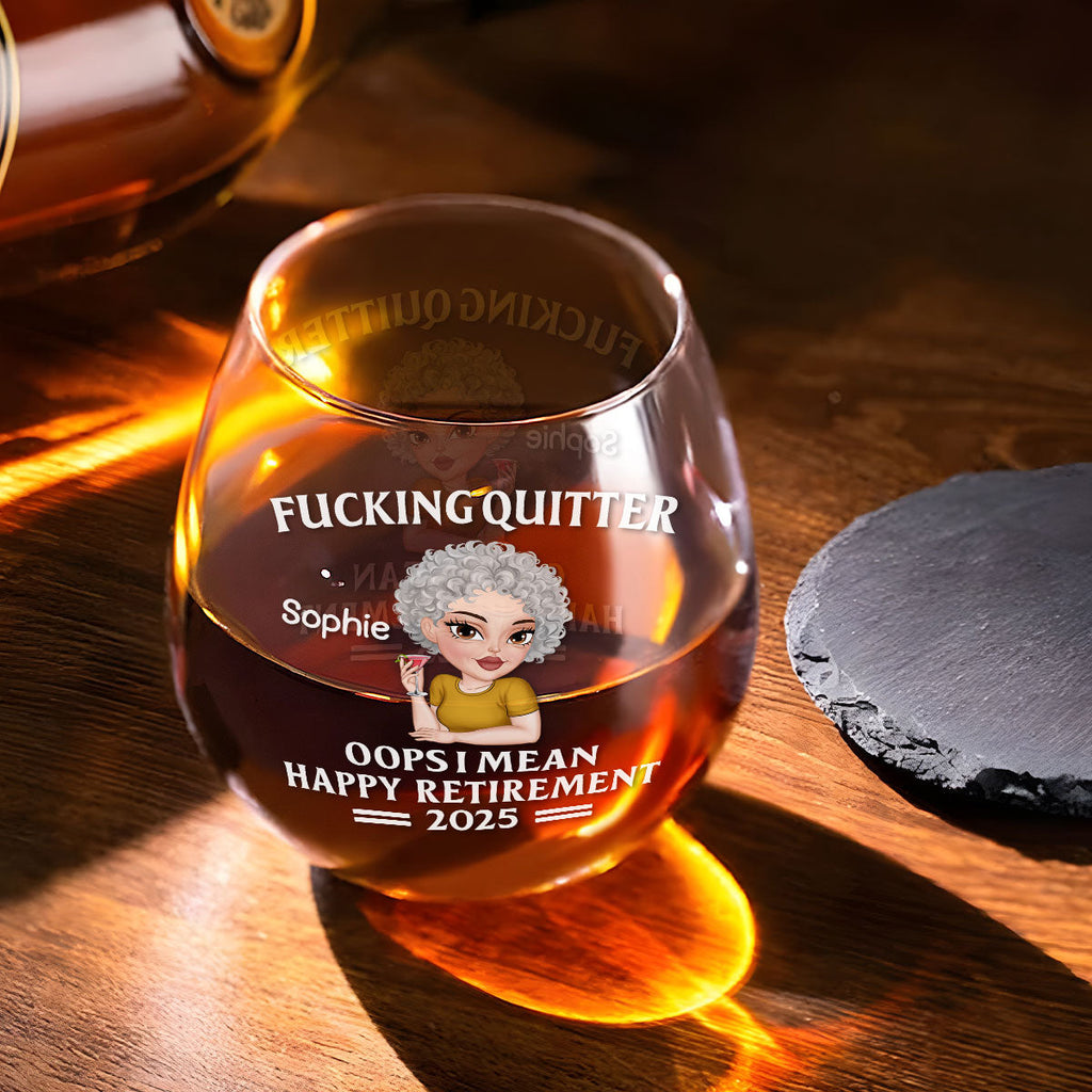 Happy Retirement - Personalized Wine Glass