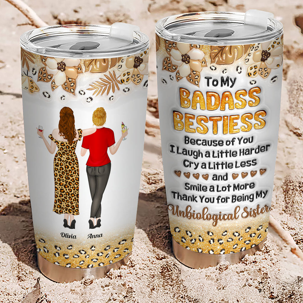Custom Christmas Birthday Gifts For Best Friend • I Laugh Harder Because Of You - Personalized 3D Inflated Effect Tumbler