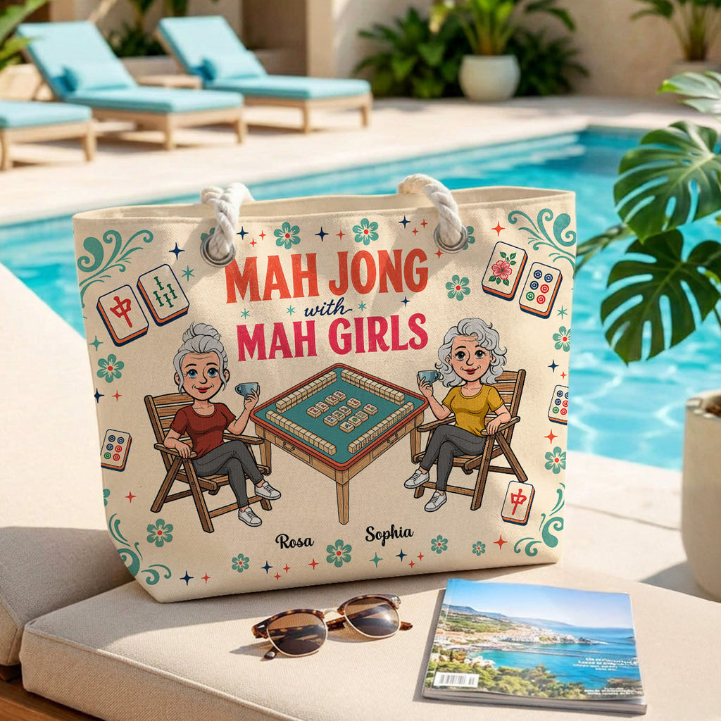 Lucky Tiles Lucky Life Always - Personalized Beach Bag