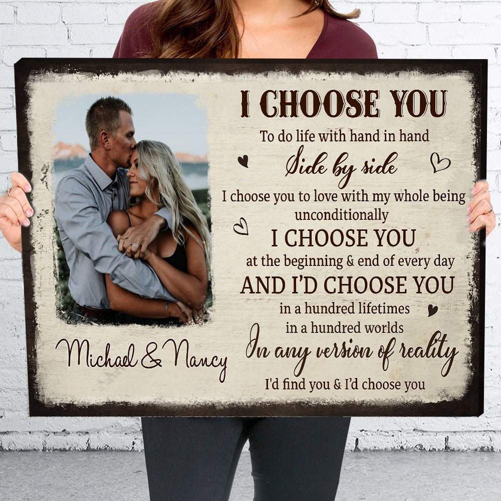 I Choose You From The Beginning - Personalized Photo Canvas Print