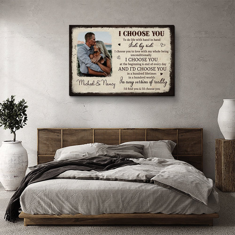 I Choose You From The Beginning - Personalized Photo Canvas Print