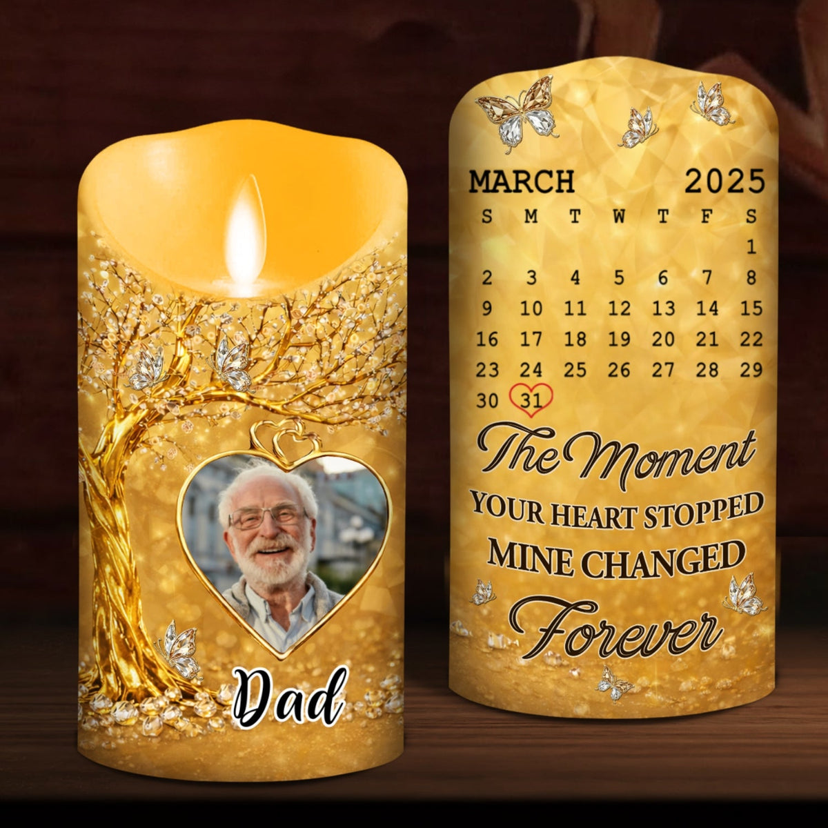 The Moment My Heart Changed Forever - Personalized LED Candle