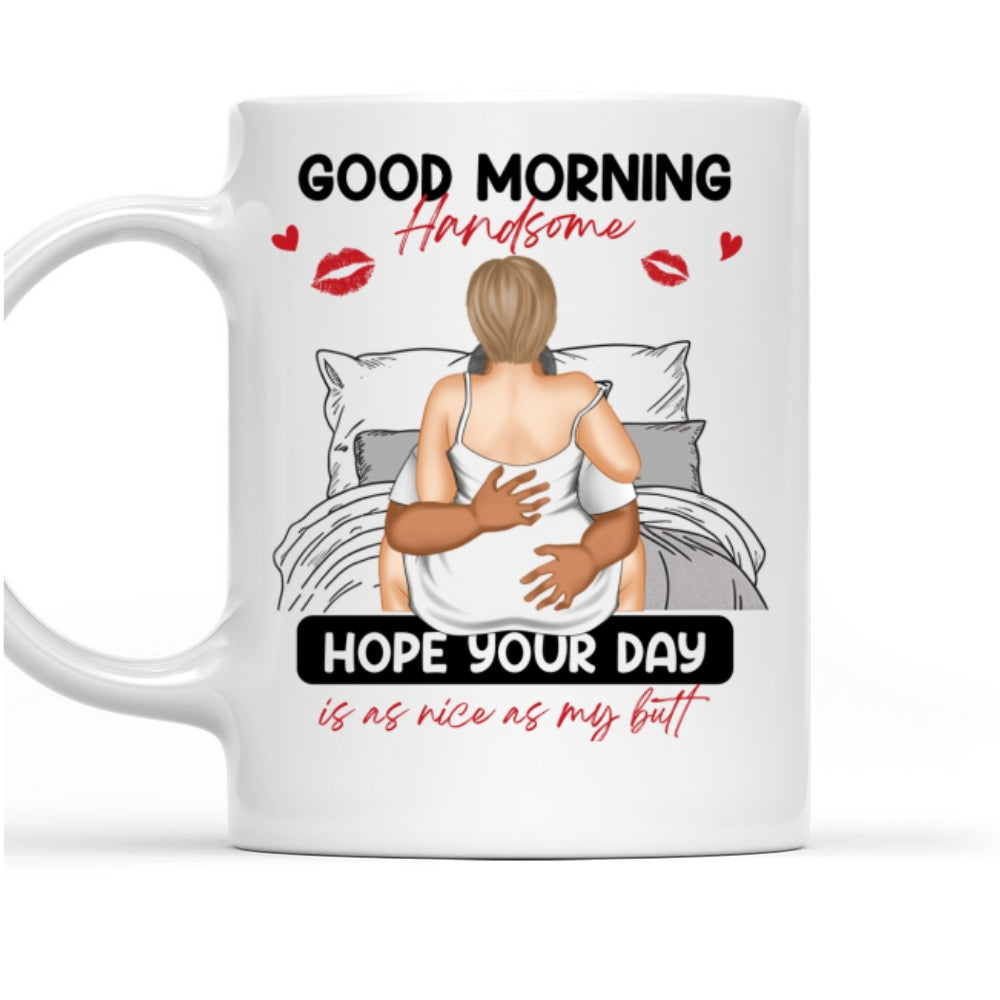 Custom Anniversary Keepsake Gifts For Couple • Good Morning Handsome - Personalized Coffee Mug