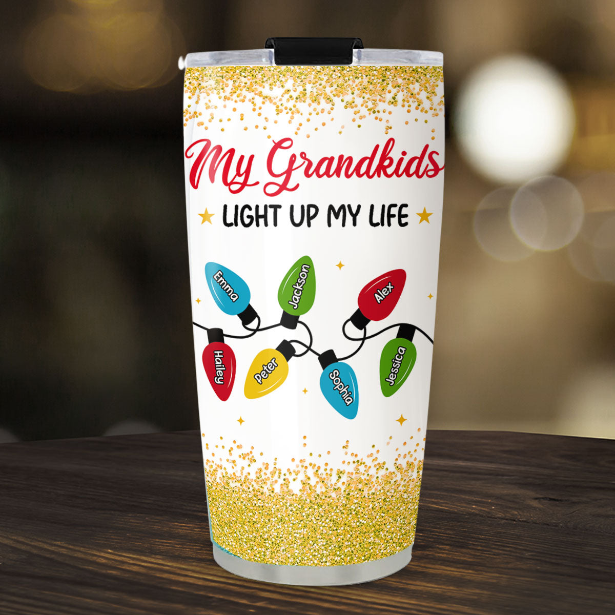 Custom Christmas Birthday Gifts For Grandma • The Light Of Grandma Life - Personalized Tumbler