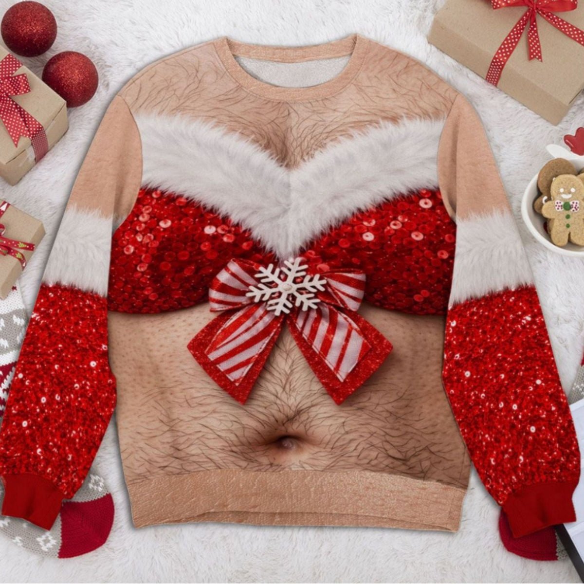 Custom Funny Ugly Sweatshirt, Couple Christmas Gift • Sexy Men - Personalized All-Over-Print Sweatshirt