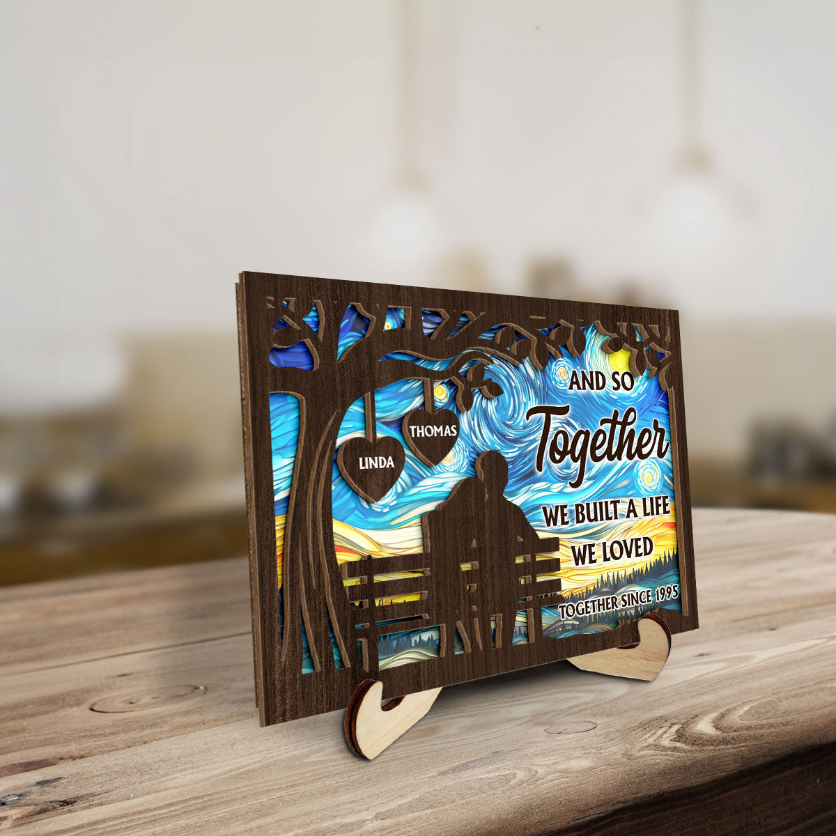 Custom Couple's Decor, Anniversary & Wedding Gift • Built A Life - Personalized Wooden Plaque