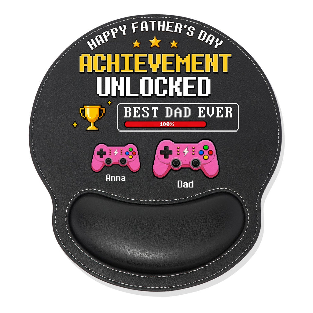 Achievement Unlocked - Personalized Leather Mouse Pad