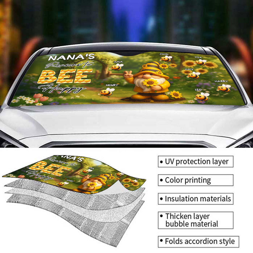 Reason To Be Happy - Personalized Car Sunshade