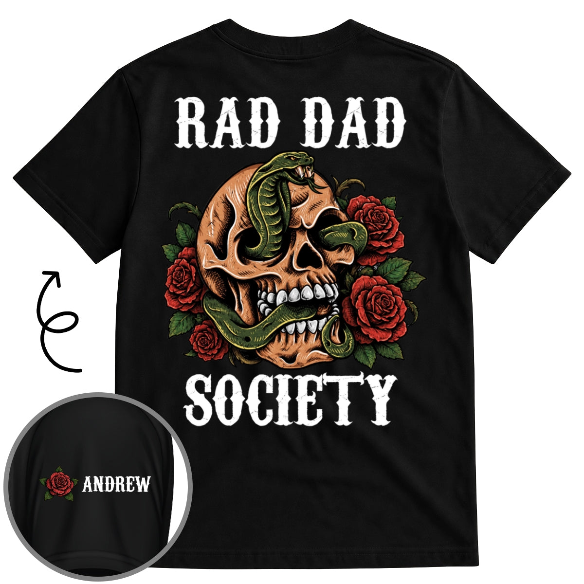 Custom Father's Day, Special Gift for Dad & Grandpa • The Society Need Rad Dads - Personalized Shirt With Design On Sleeve