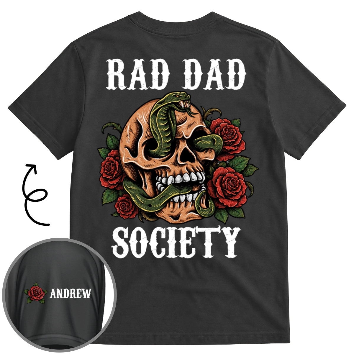 Custom Father's Day, Special Gift for Dad & Grandpa • The Society Need Rad Dads - Personalized Shirt With Design On Sleeve
