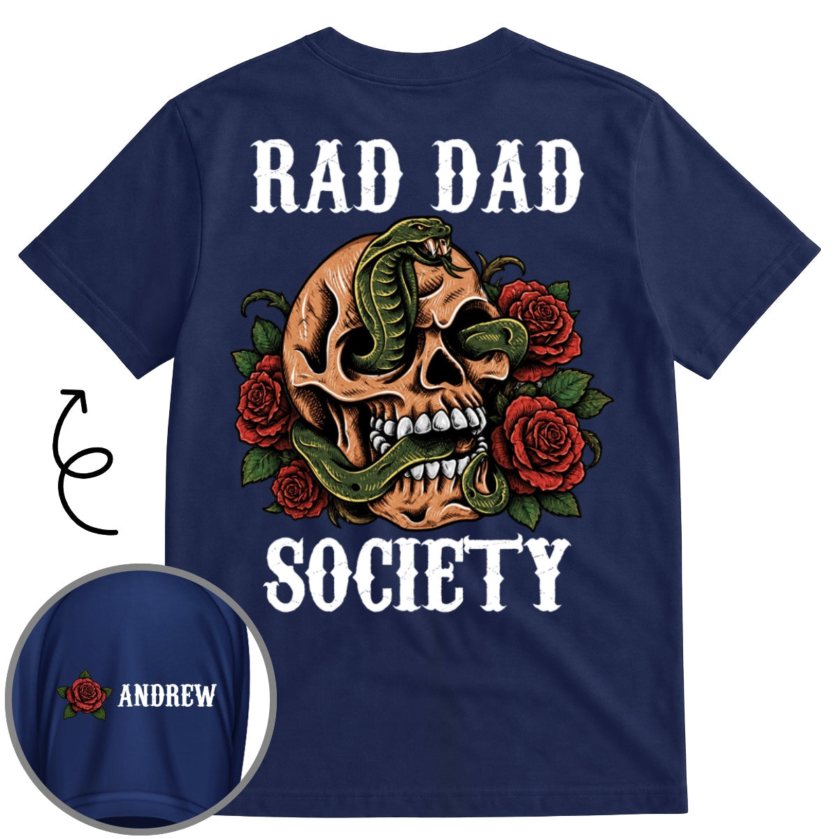Custom Father's Day, Special Gift for Dad & Grandpa • The Society Need Rad Dads - Personalized Shirt With Design On Sleeve