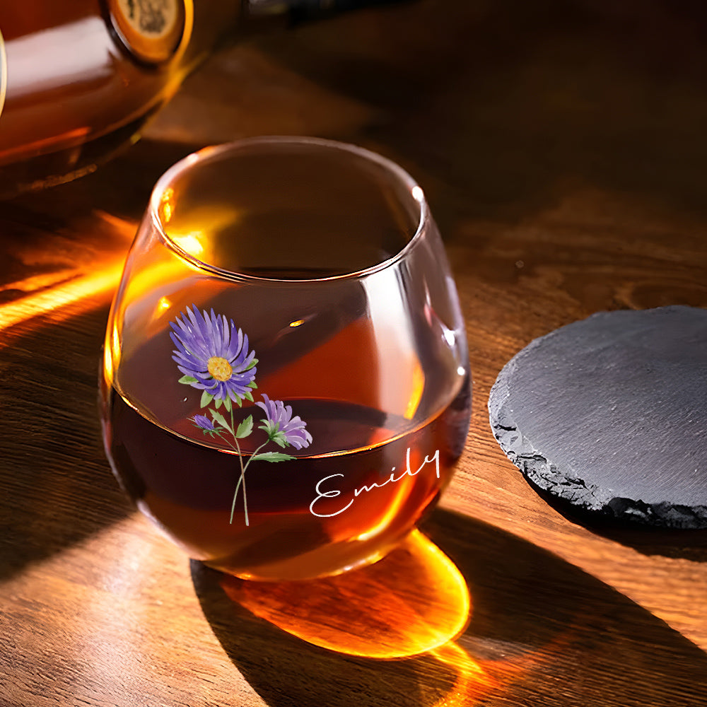 Friends Are Flowers That Never Fade - Personalized Wine Glass