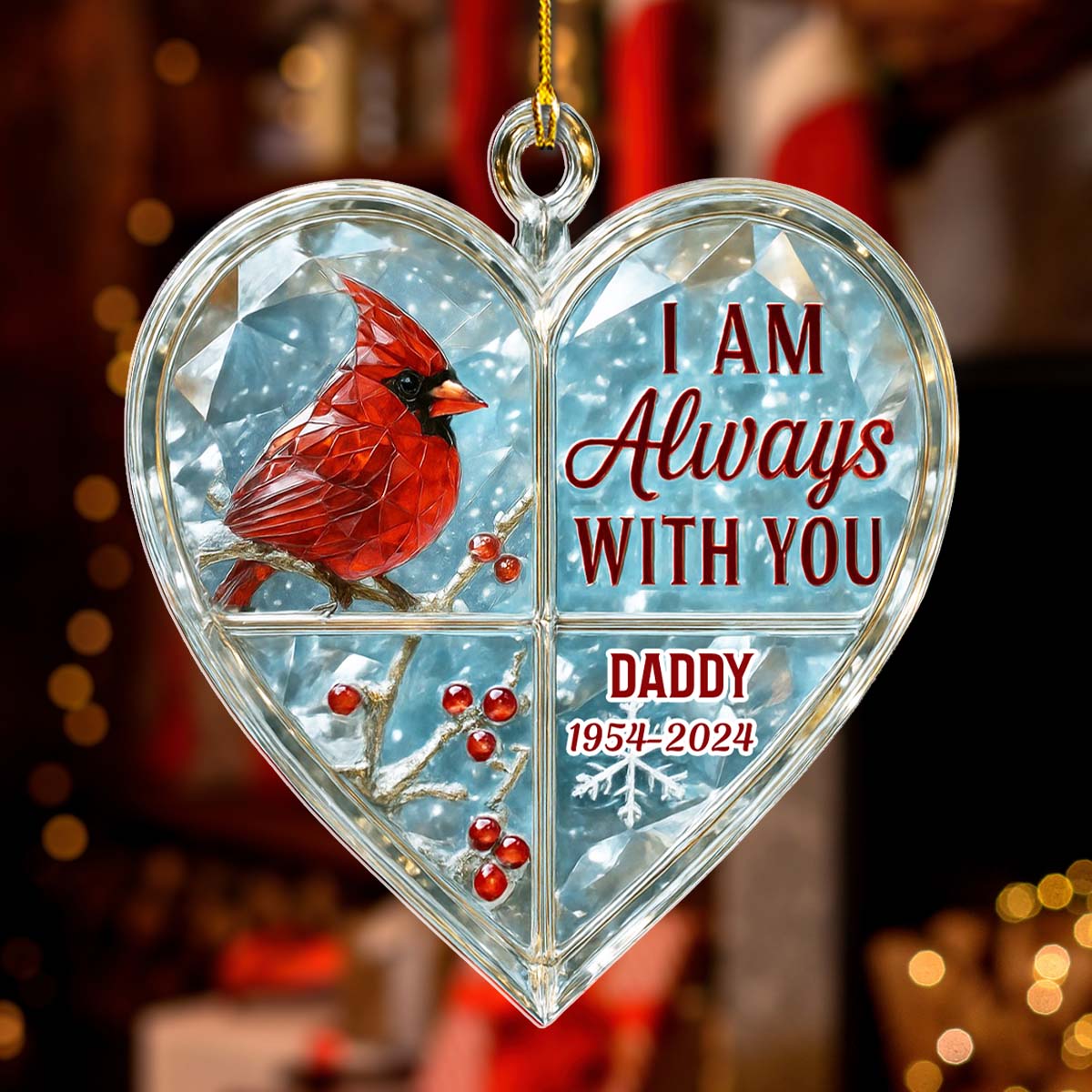 Custom Memorial Christmas Ornament, Sympathy Keepsake •  Gone But Near - Personalized Acrylic Ornament