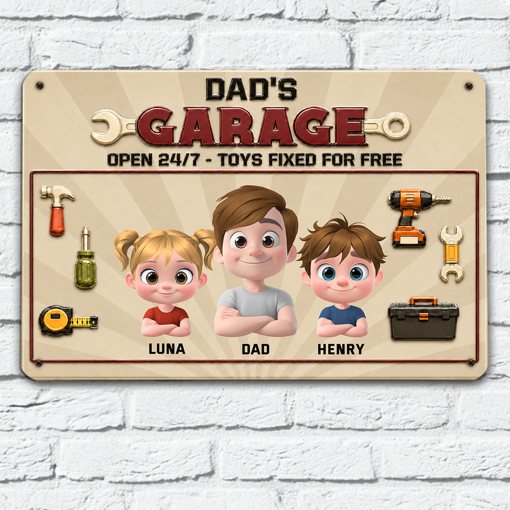 Custom Home & Wall Decor, Birthday & Christmas Gift • Open Only For My Kids - Personalized 3D Inflated Effect Metal Sign