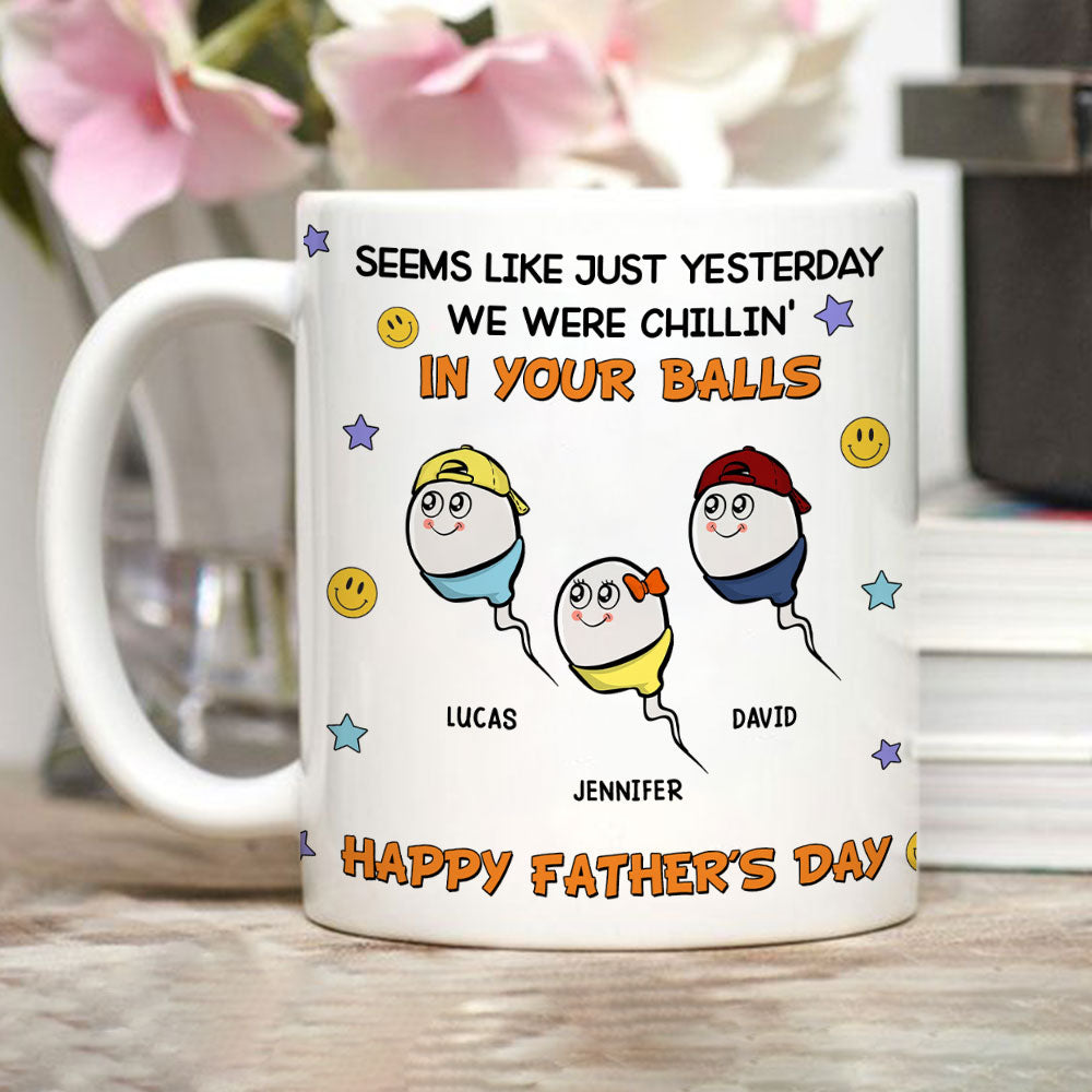 Custom Father's Day, Special Gift for Dad & Grandpa • We Were Chilling - Personalized Coffee Mug