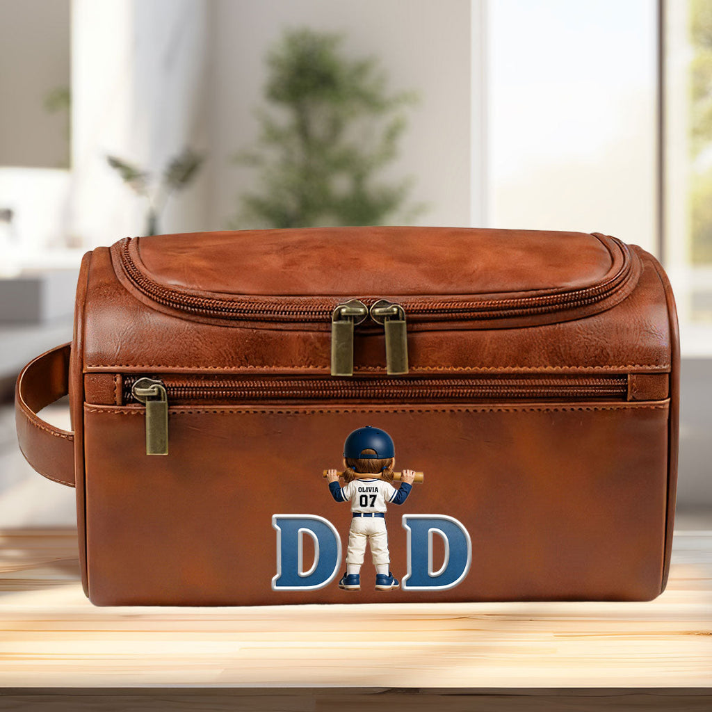 Best Dad - Personalized Leather Toiletry Bag
