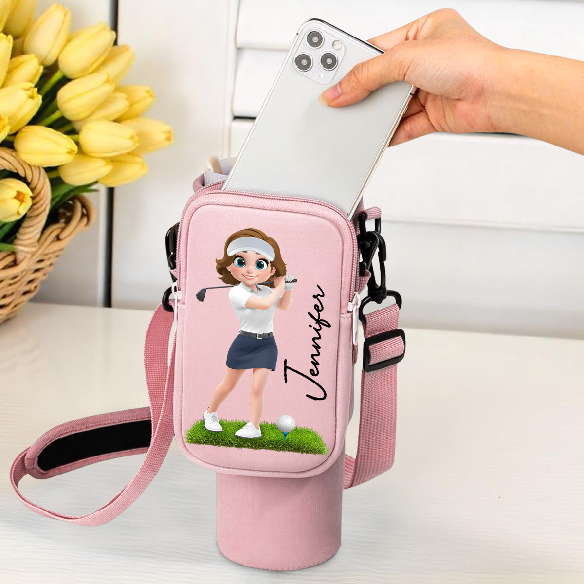 Golf Lover - Personalized Water Bottle Carrier Bag