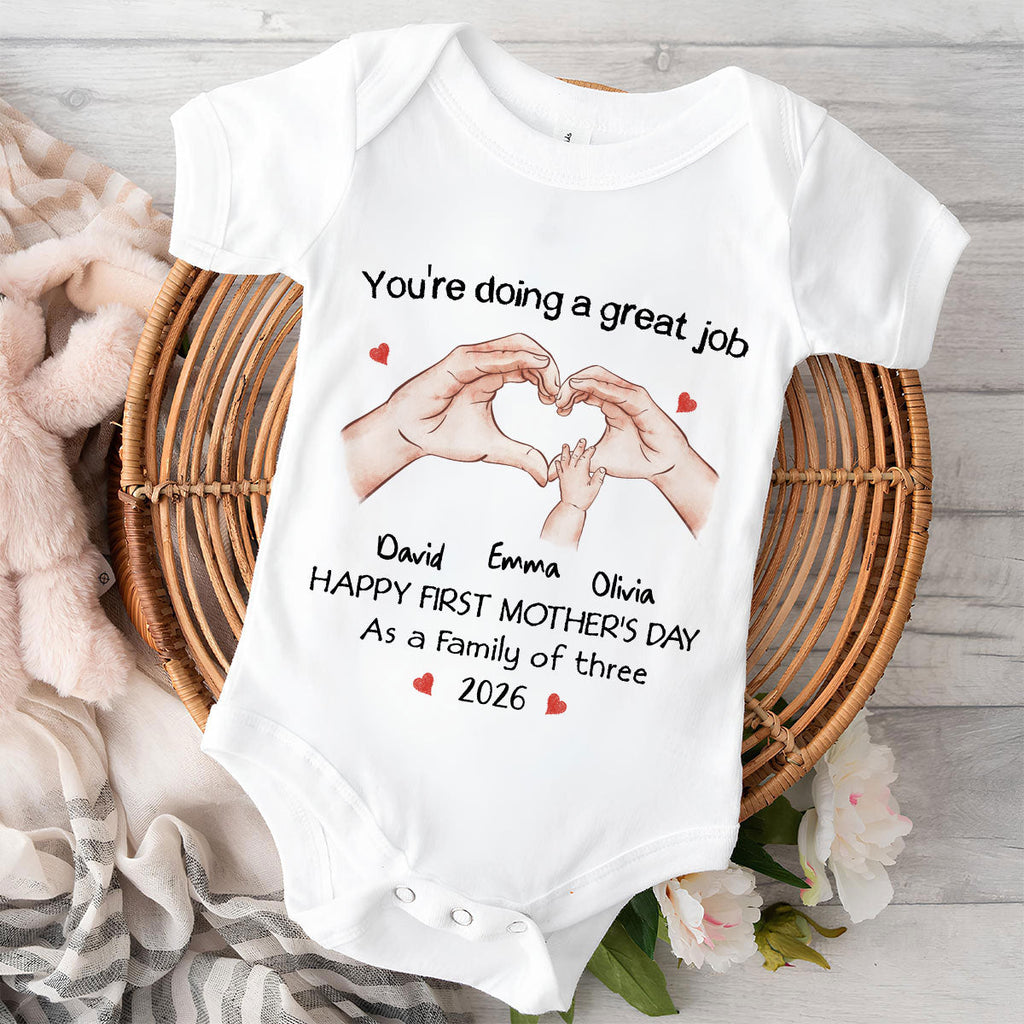 As A Family Of Three - Personalized Baby Onesie