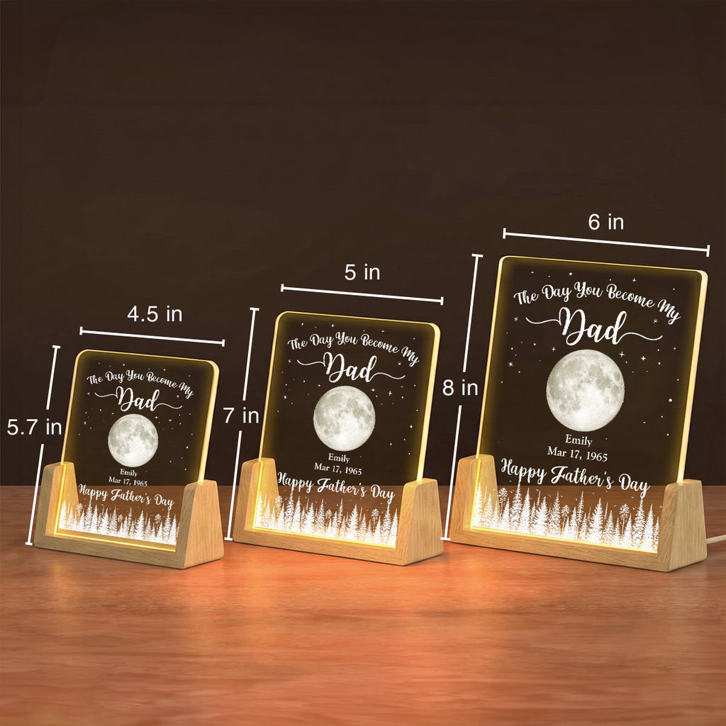 Custom Father's Day Gift for Dad Grandpa • The Day You Become Our Dad 2 - Personalized Night Light