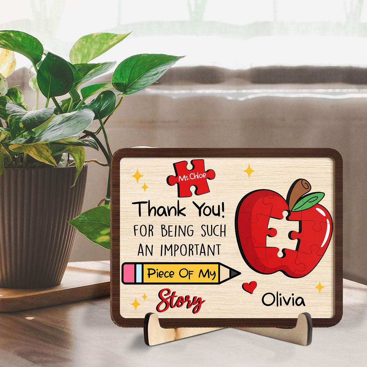 Custom Decor, Christmas Birthday Anniversary Gift Keepsake • Teaching From The Heart - Personalized Wooden Plaque