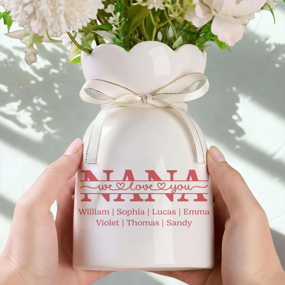 We Love You - Personalized Ribbon Tie Flower Vase