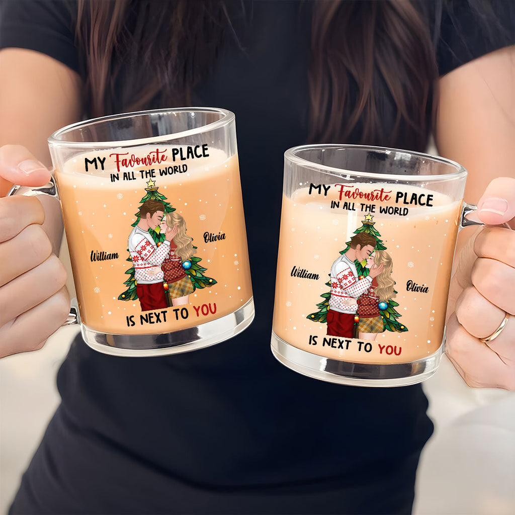 Custom Anniversary Keepsake Gifts For Couple • You Are My Favorite Place - Personalized Glass Mug