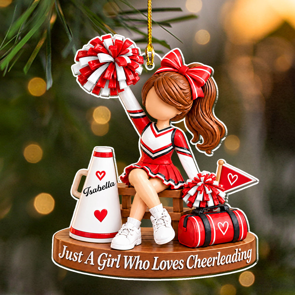 Born To Cheer With Heart - Personalized Acrylic Ornament