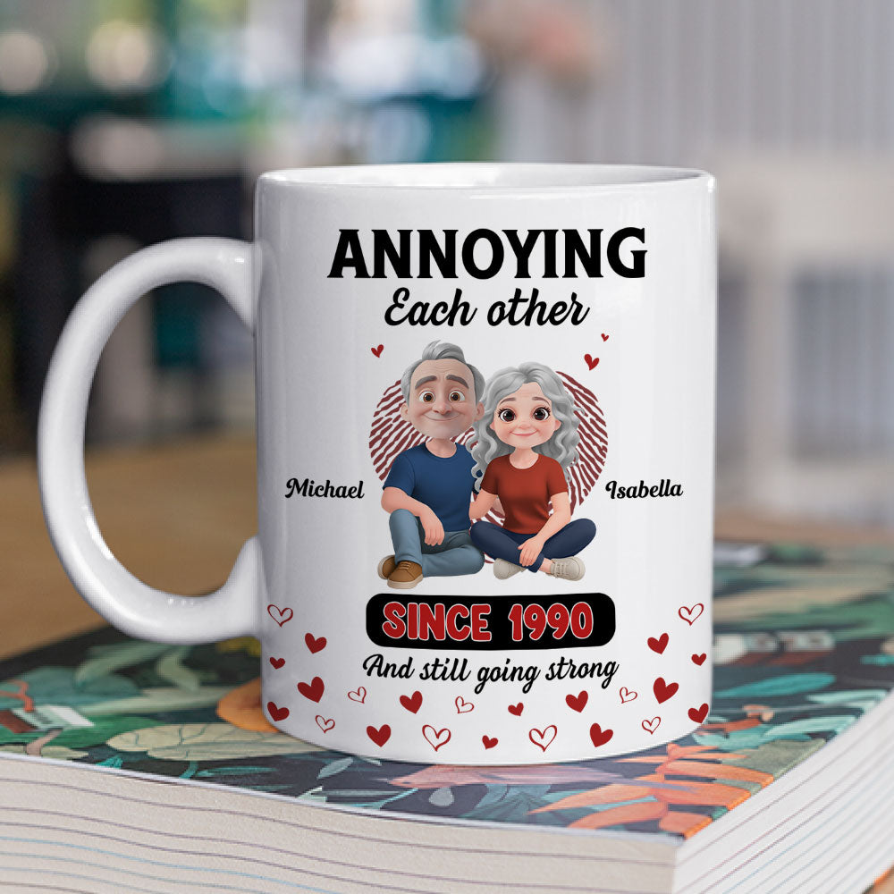 Custom Anniversary Keepsake Gifts For Couple • Annoying Each Other - Personalized Coffee Mug