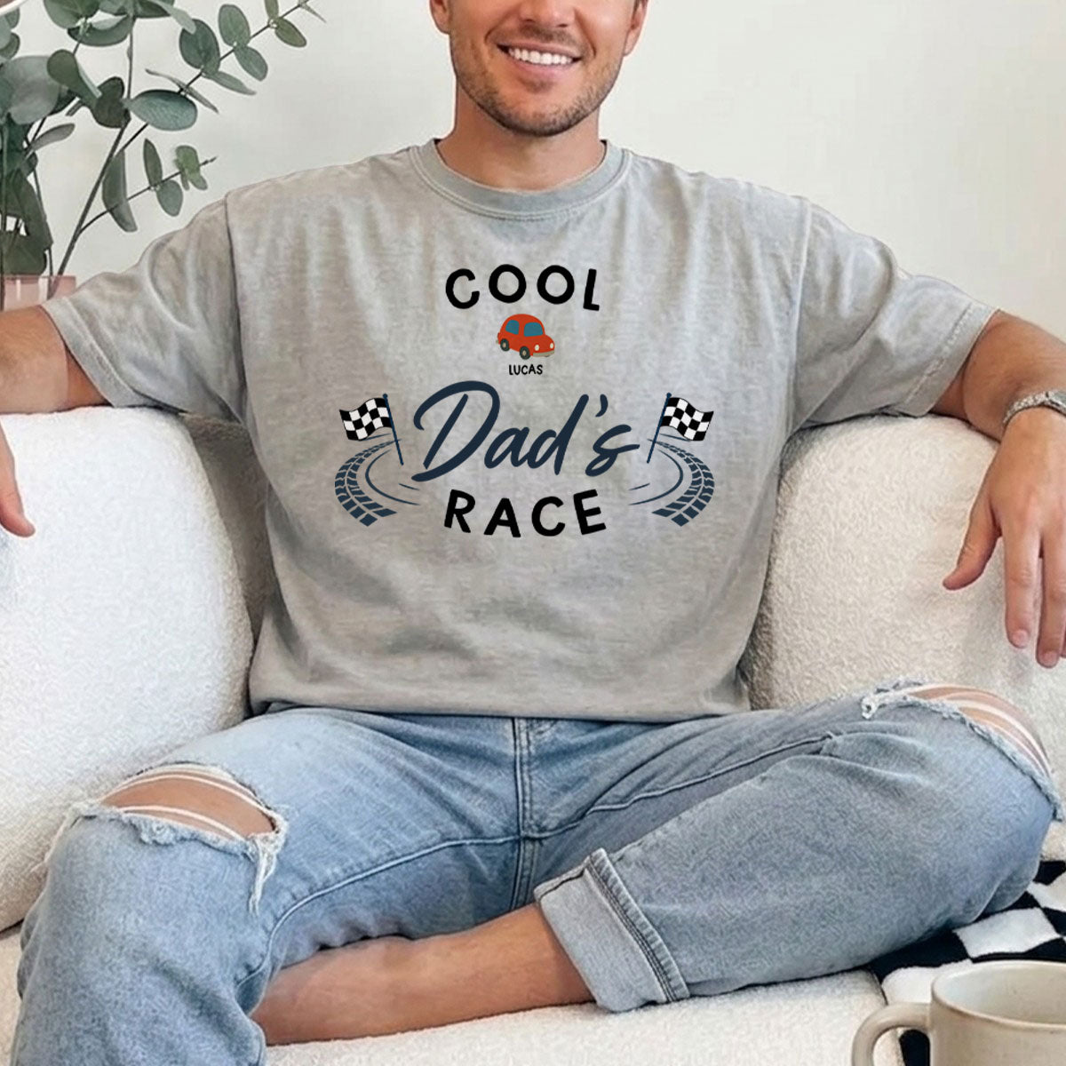 Custom Father's Day, Special Gift for Dad & Grandpa • Dad Race - Personalized Shirt