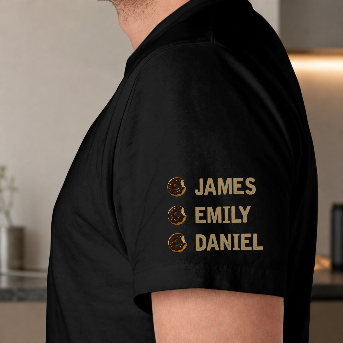 Custom Father's Day, Special Gift for Dad & Grandpa • One Bite Minimum - Personalized Shirt With Design On Sleeve