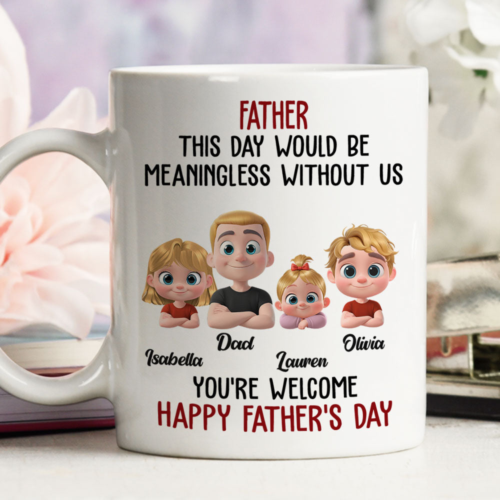 Custom Father's Day, Special Gift for Dad & Grandpa • Your Kids - Personalized Coffee Mug