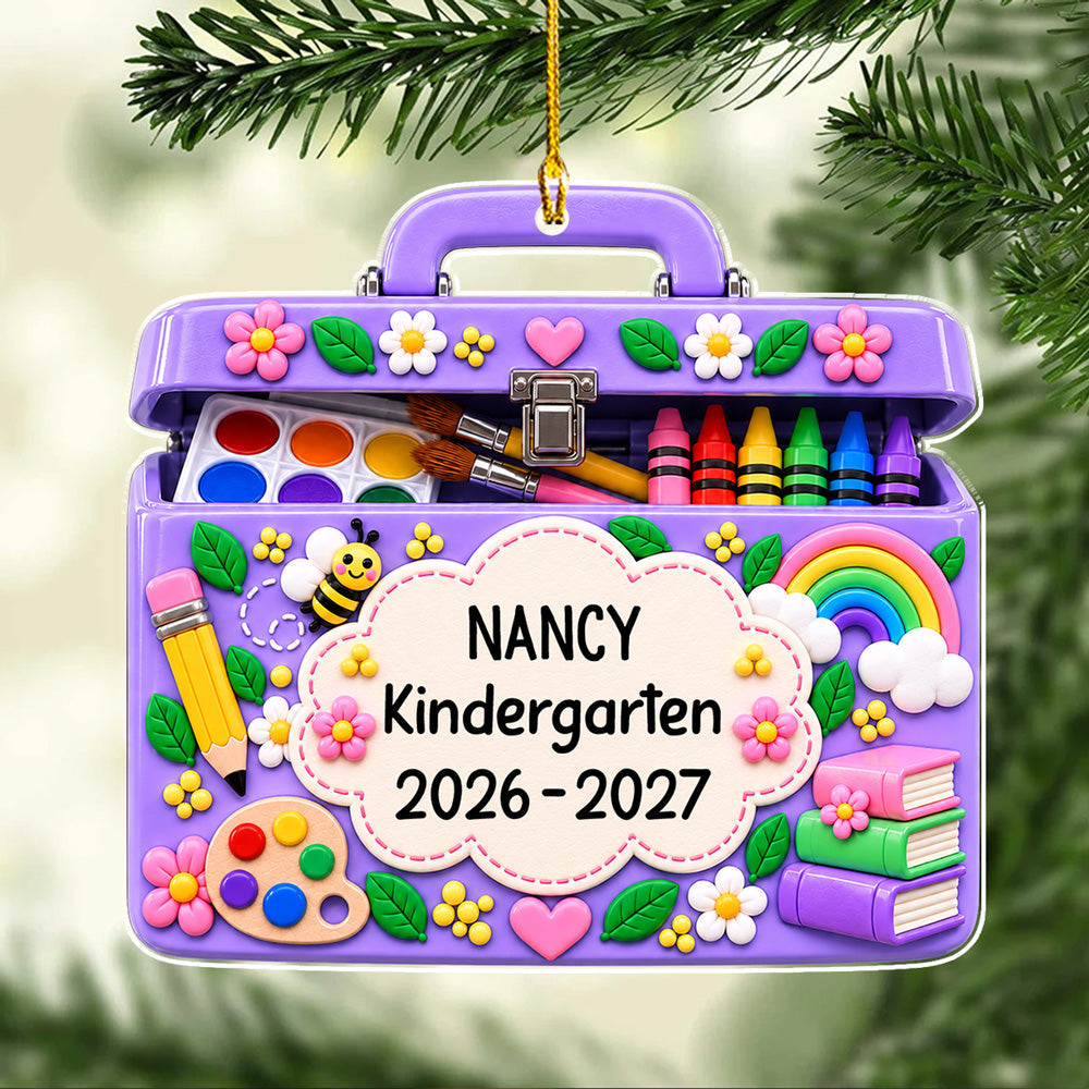 Custom Family Ornament, Christmas Gift for Family Members •  Learning Starts Here - Personalized Acrylic Ornament