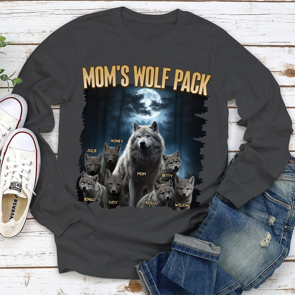 Custom Christmas & Birthday Gift for Mom, Grandma • Mama Wolf Pack - Personalized Shirt